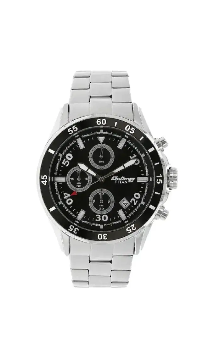 Titan Chronograph Analogue Black Dial Men'S Watch